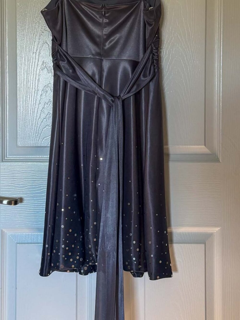 Gray Cocktail / Evening Dress Y2K USA Jump Apparel 9/10 Polka Dot Hem - Picture 4 of 13